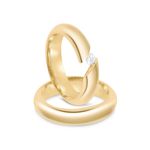 Par Aliança Ouro 10k  Anatômica   Abaulada  Zircônia  5mm  (801597/1654)