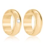 Par Aliança Ouro 10k  Abaulada  Zircônia  7,8mm  (801556/1642)