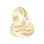 Par Aliança Ouro 10k  Abaulada  Zircônia  5,7mm  (801554/1641)
