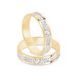Par Aliança Ouro 10k  Reta  4mm  (801574)