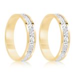 Par Aliança Ouro 10k  Reta  4mm  (801574)