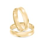 Par Aliança Ouro 10k  Côncavo  4mm  (801565)