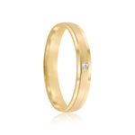 Aliança Ouro 18k Individual  Reta  3,2mm   Diamante 1  pts (802054/2055)