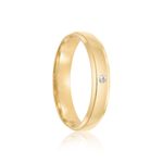 Aliança Ouro 18k Individual Abaulada 4mm Diamante 1,5 pts (801968/801969)