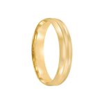 Aliança Ouro 18k Individual Abaulada 4mm Diamante 2 pts  (801992/801993)
