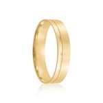 Aliança Ouro 18k Individual Reta 4mm Diamante 1pts (802049/802048)