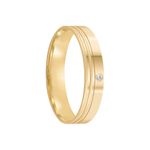 Aliança Ouro 18k Individual Reta 4mm Diamante 1 pts (802030/802031)