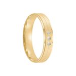 Aliança Ouro 18k Individual Reta 4mm Diamantes 3 pts (802014/802015)