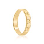 Aliança Ouro 18k Individual Reta Trabalhada 4mm (800660)