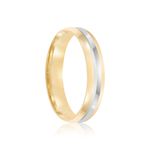 Aliança Ouro 18k Individual Abaulada 4mm Diamantes 7,5 pts (800037/038)