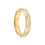 Aliança Ouro 18k Individual Abaulada 4mm Diamantes 4,5 pts (802003/004)