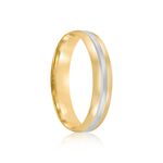 Aliança Ouro 18k Individual Abaulada 4mm Diamantes 4,5 pts (802003/004)
