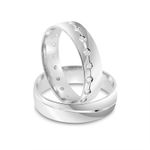 Par Aliança Prata  Semi Anatômica  Abaulado  Friso  5mm  802090/802771
