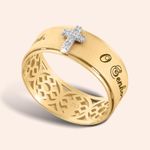 Anel Ouro 18K Cruz 306607