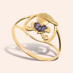 Anel Ouro 18K Menino Safira 306853