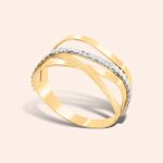 Anel Ouro 18K Diamante 1 Ponto Vazado 307461
