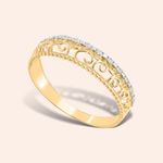 Anel Ouro 18K Aparador Diamante 13 pontos 308138