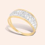 Anel Ouro 18K Diamantado Bicolor 309859