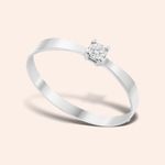 Anel Ouro 18k Solitário Diamante 10 Pontos Coleção RV 310584OB