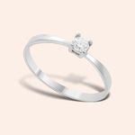 Anel Ouro 18k Solitário Diamante 15 Pontos Coleção RV 310586OB