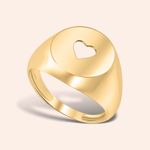 Anel Ouro 18k Chapa Coração 311310