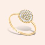 Anel Ouro 18k Zircônia Redondo