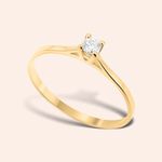 Anel Ouro 18k Solitário Moissanite 312801