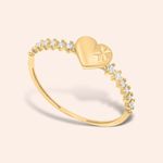 Anel Ouro 18k Coração Zircônia 313283