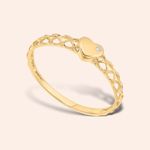 Anel Ouro 18k Coração Zircônia 313292