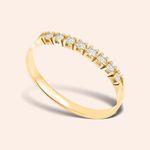 Meia Aliança Ouro 18k Diamante 16 Pontos 1600020