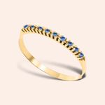 Meia Aliança Ouro 18K Safira 1600171