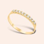 Meia Aliança Ouro 18k Diamante 13,5 pontos Coleção RV 1600478