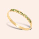Meia Aliança Ouro 18k Esmeralda 1600060