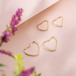 Brinco Ouro 18K Argola Coração 109898