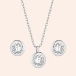 Conjunto Prata Zircônia Redondo 3100865