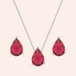 Conjunto Prata Zircônia Gota 3100866