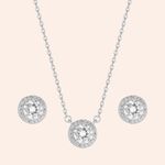 Conjunto Prata Zircônia Redondo 3100863