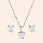 Conjunto Prata Zircônia Coração 3100867