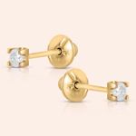Brinco Ouro 18K Diamante 8 Pontos 103522