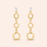 Brinco Ouro 18k Zircônia Flor 100146