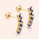 Brinco Ouro 18K Safira 104578