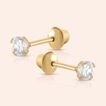Brinco Ouro 18k Infantil Mosquitinho Zircônia 2,5mm 104591