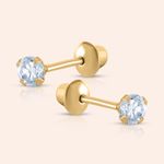 Brinco Ouro 18k Infantil Mosquitinho Zircônia 2,5mm 104591