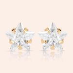 Brinco Ouro 18K Infantil Estrela Zircônia 104708