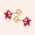 Brinco Ouro 18K Infantil Estrela Zircônia 104708