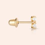 Brinco Ouro 18K Infantil Zircônia 104713