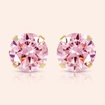 Brinco Ouro 18K Cálice Zircônia 6mm 104725