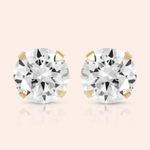 Brinco Ouro 18K Cálice Zircônia 6mm 104725