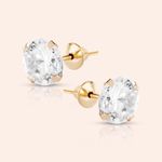 Brinco Ouro 18K Cálice Zircônia 6mm 104725