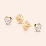 Brinco Ouro 18K Infantil Coração 3mm 104729